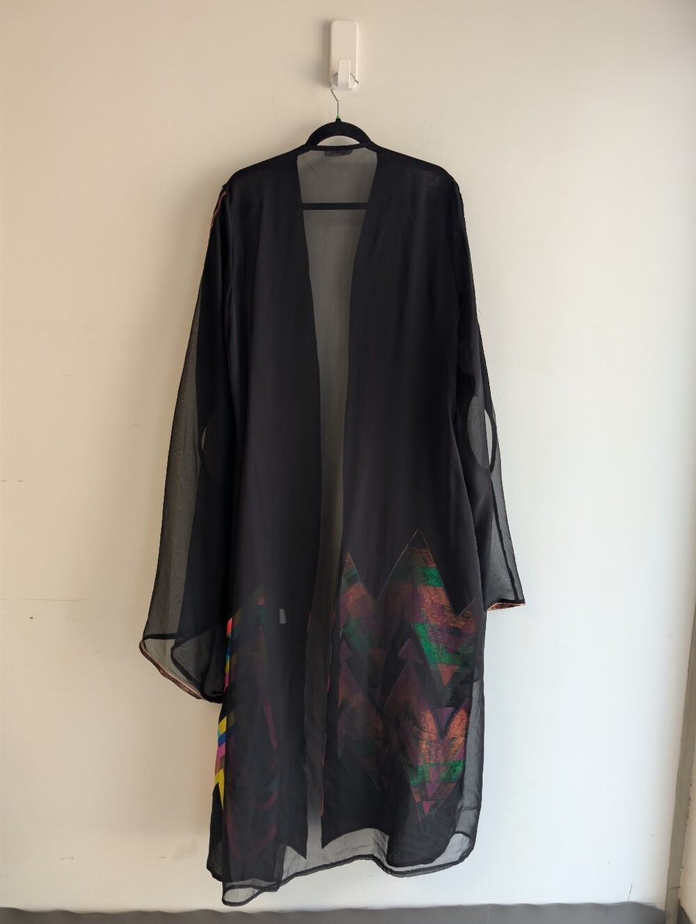 Piyano Sheer Swim Cover-Up with Multi-Color Chevron Accents - Picture 4 of 11